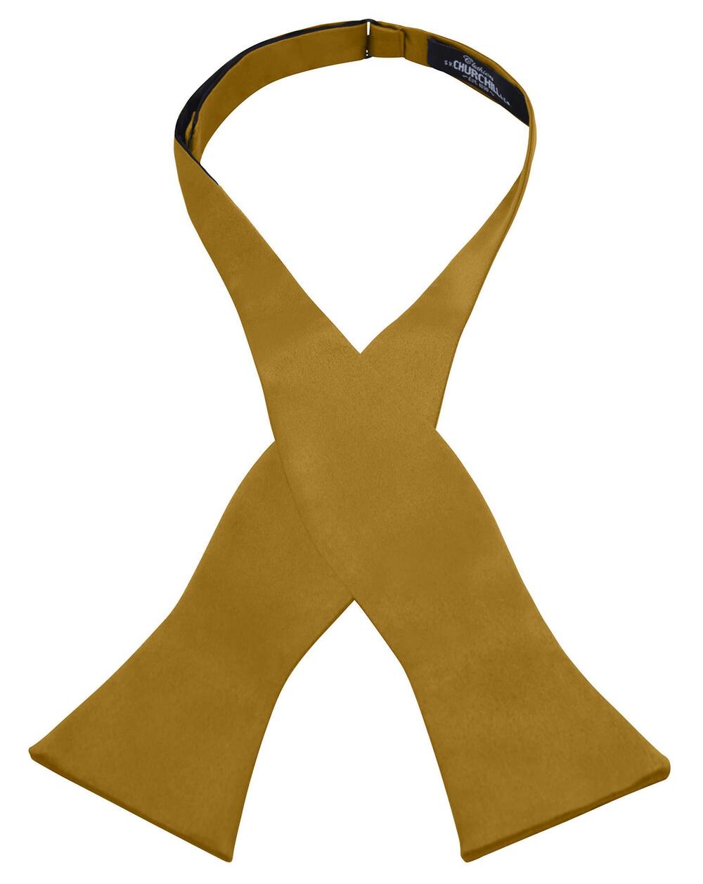4952 Self-Tie Satin Bow Tie - Faux Silk for Wedding Tuxedo Gold